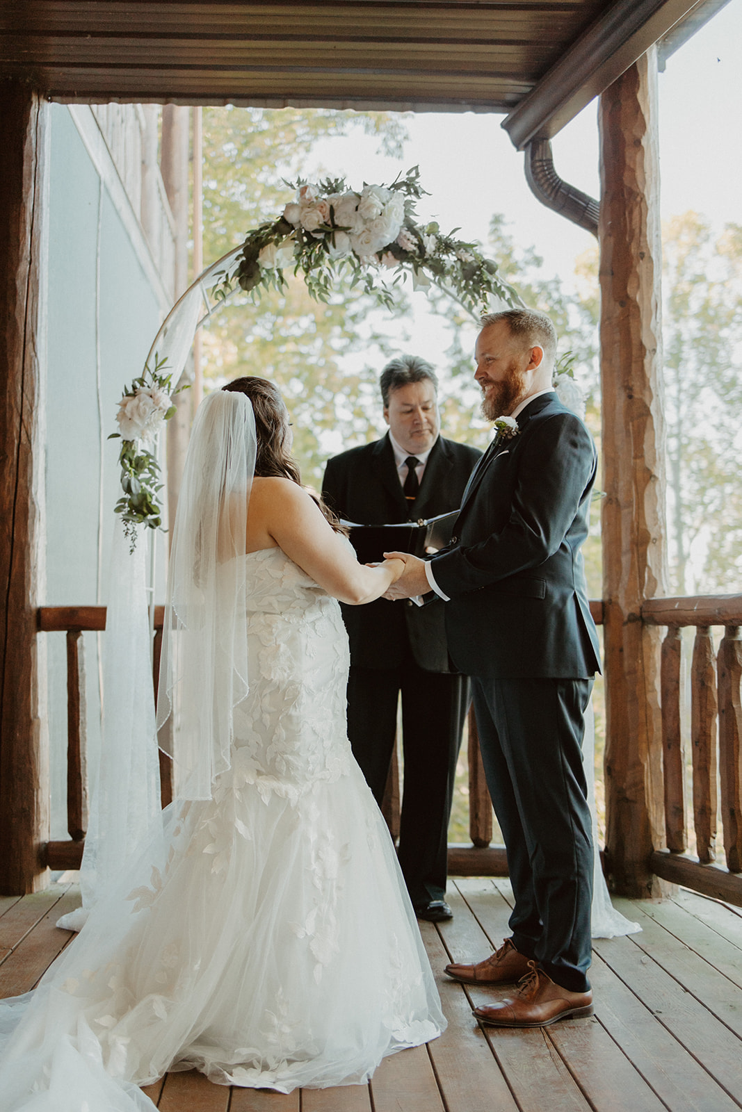 the couple standing at the altar